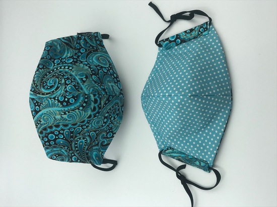 Gorgeous Turquoise and Gold Paisley Like Pattern - Reversible Limited Edition Face Mask image 0
